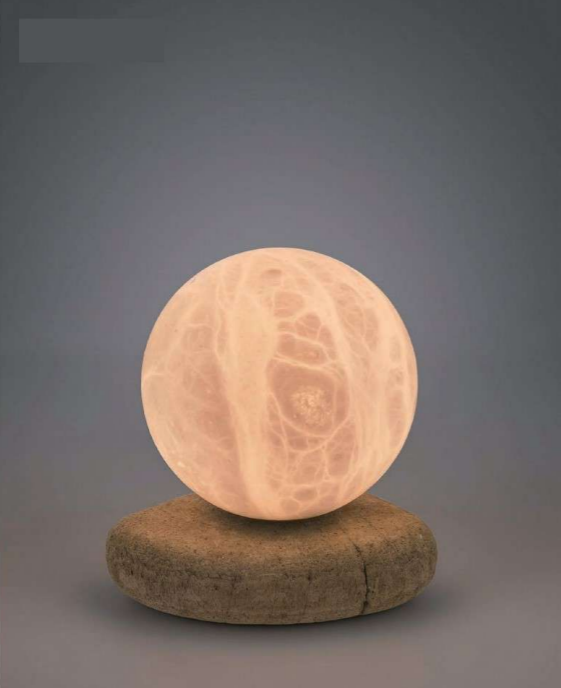  handcrafted onyx sphere lamp. 